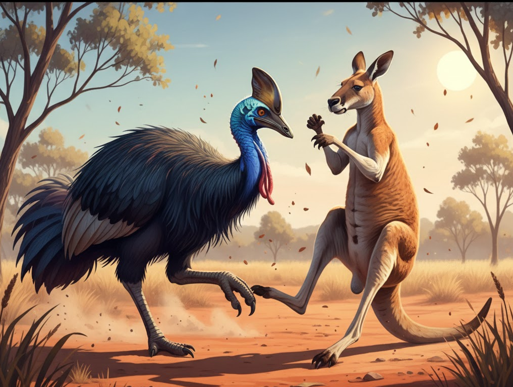Cassowary vs. Kangaroo