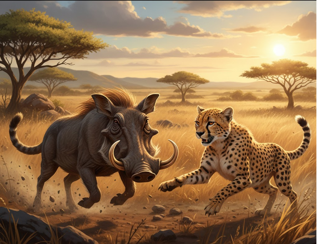 Warthog vs. Cheetah