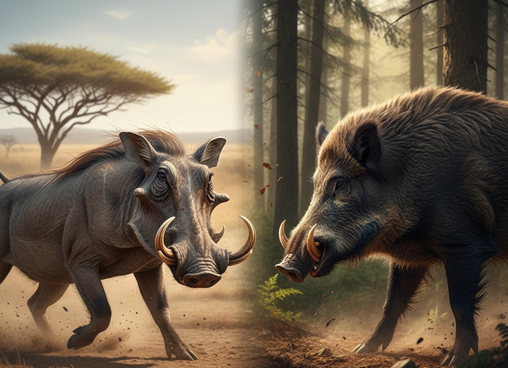 Warthog vs. Wild Boar