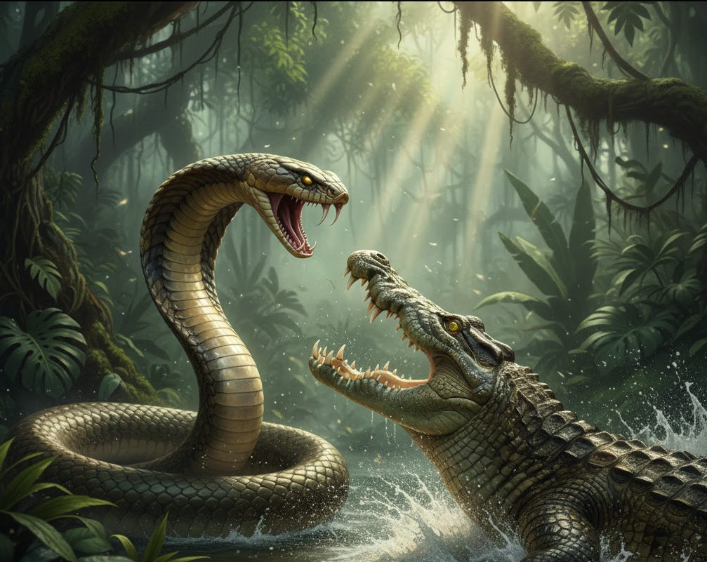 cobra vs crocodile