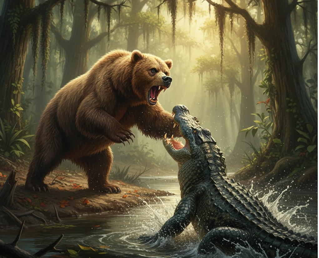 grizzly bear vs alligator