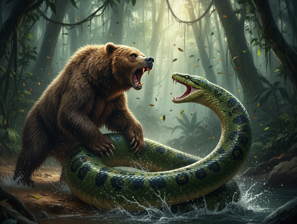 grizzly bear vs anaconda
