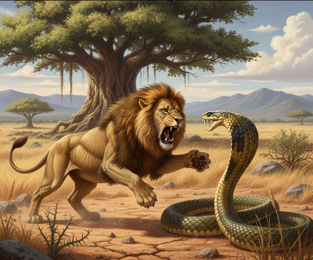 lion vs cobra