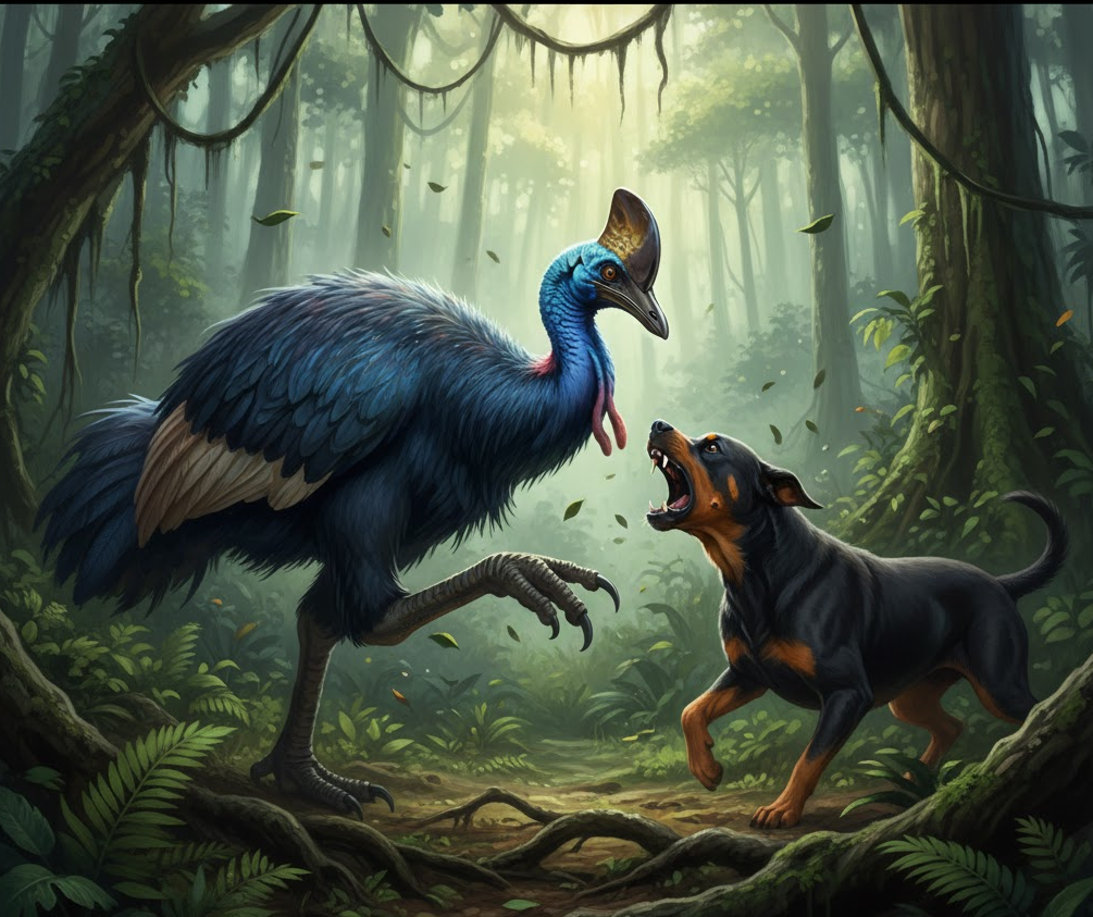 Cassowary vs. Dog